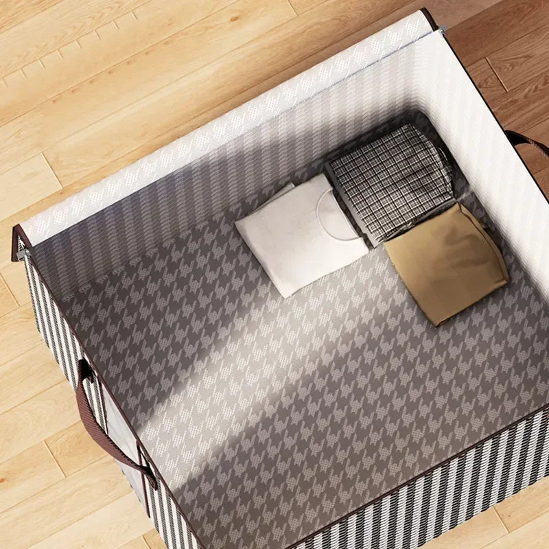 Quilt Storage Box Dustproof Organizers Non-Woven Wardrobe Space Saving Bag House-Moving Bedding Box Storage Organization