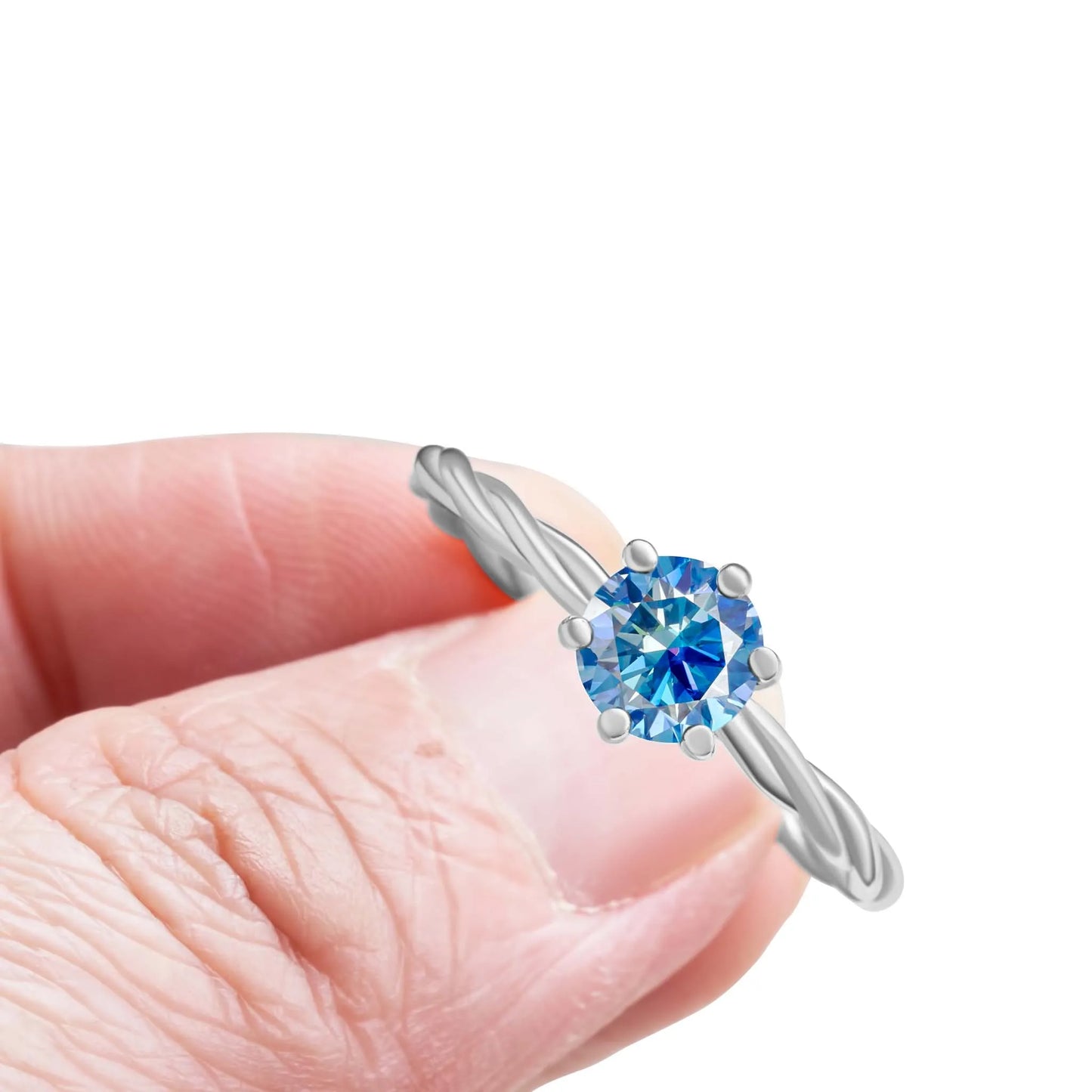 1-3ct Moissanite Wedding Rings Women 925 Sterling Silver Plated 18K White Gold Ring Engagement Promise Band Fine Jewelry Gift