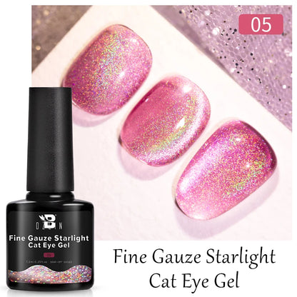 AWStorG 7.5ml Light Color Cat Eye Gel Nail Polish Pink Semi Permanent Glitter Magnetic Gel Soak Off UV LED Varnish Nail Art