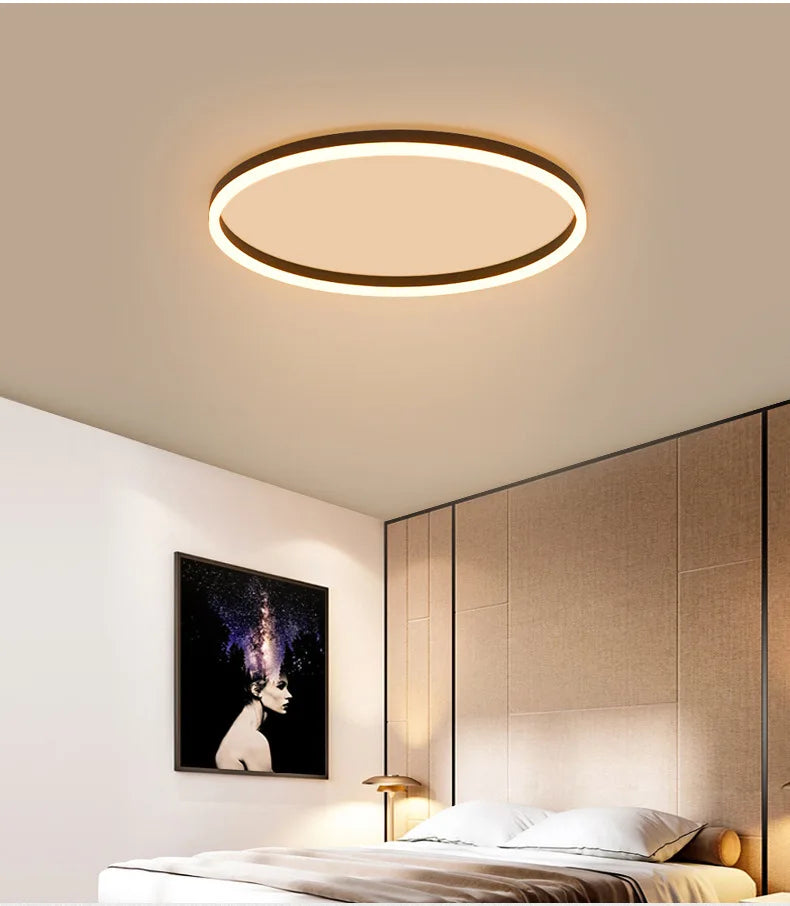 Modern Bedroom led Ceiling Lights Round Remote Control Dimmable led Living Room Ceiling Light White/Black Indoor Ceiling Lights