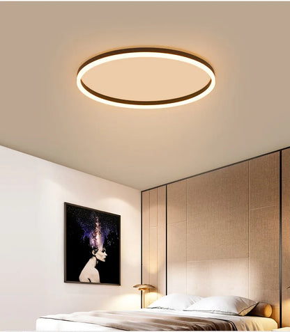 Modern Bedroom led Ceiling Lights Round Remote Control Dimmable led Living Room Ceiling Light White/Black Indoor Ceiling Lights