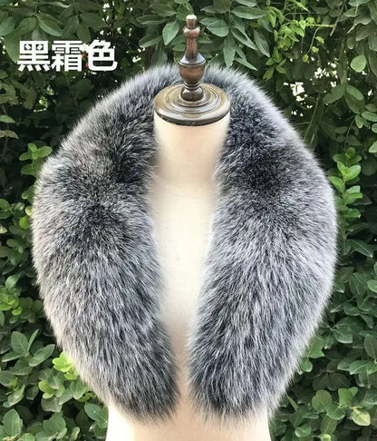 Real Fox Fur Collar for Women Coat Jacket Female Wraps Winter Warm Fur Scarf Extra Large Size Neck Warmer Fur Shawls Scarves