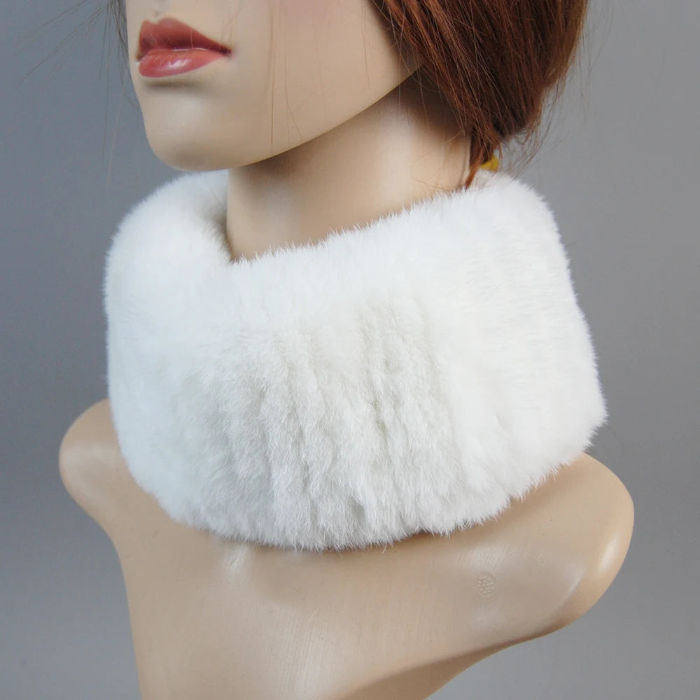 New Winter Lady Brand Hand Make Real Genuine Fox Fur Hat Scarf Girls Natural Real Rex Rabbit Fur Ring Cap Real Fur Scarves Hats