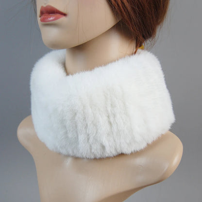 New Winter Lady Brand Hand Make Real Genuine Fox Fur Hat Scarf Girls Natural Real Rex Rabbit Fur Ring Cap Real Fur Scarves Hats