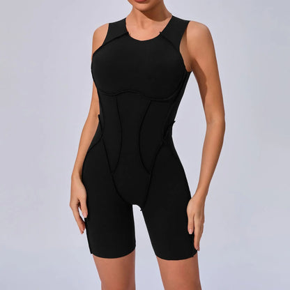 Women's Sports Jumpsuit Kit Yoga Fitness Bodysuit Hip-lifting Open Back Tight High Elasticity Outdoors Gym Workout Sexy Clothes