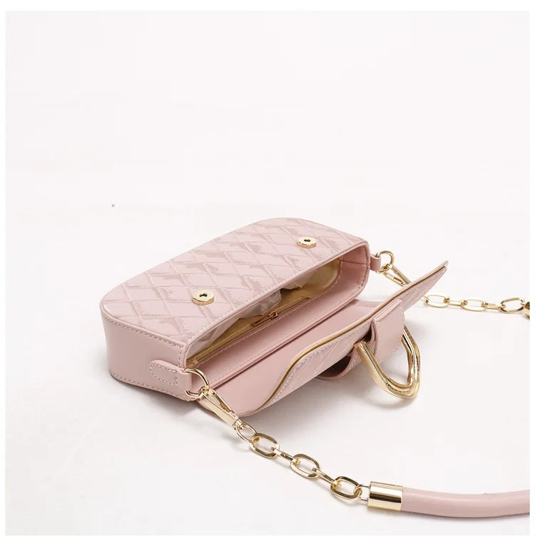 Sweet Pu Leather Women's Shoulder Bag Fashion Design Chain Ladies Underarm Bags Simple Square Female Handbags Crossbody Bag