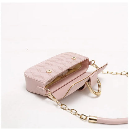 Sweet Pu Leather Women's Shoulder Bag Fashion Design Chain Ladies Underarm Bags Simple Square Female Handbags Crossbody Bag