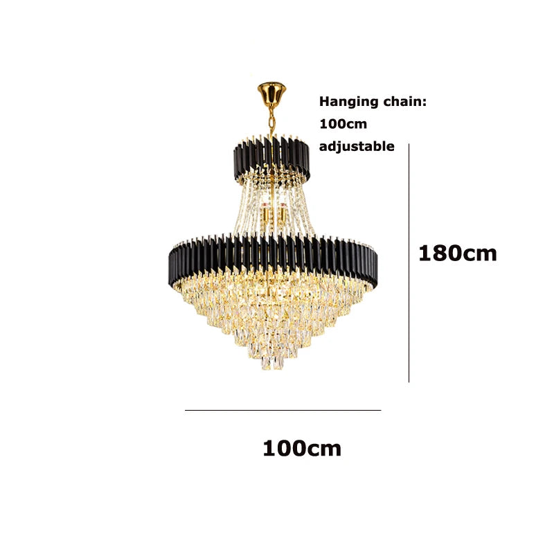 Villa Luxury Living Room Chandelier K9 Crystal Restaurant Pendant Lights Modern Ceiling Chandelier Dining Table Indoor Home Lamp