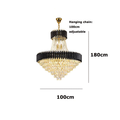 Villa Luxury Living Room Chandelier K9 Crystal Restaurant Pendant Lights Modern Ceiling Chandelier Dining Table Indoor Home Lamp