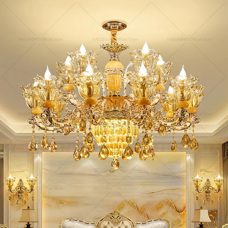 Postmodern Chandelier Living Room Lights European Dining Room Bedroom Home Master Luxury Atmospheric Lamps Villa Crystal Lamps