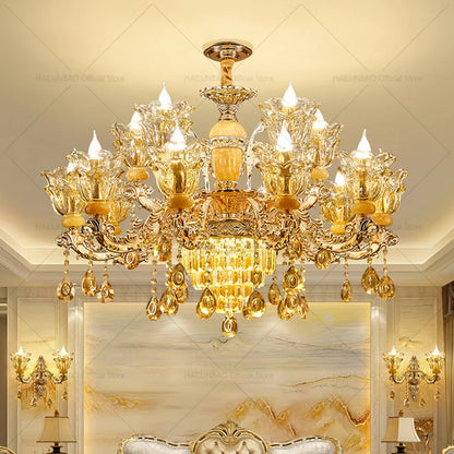 Postmodern Chandelier Living Room Lights European Dining Room Bedroom Home Master Luxury Atmospheric Lamps Villa Crystal Lamps