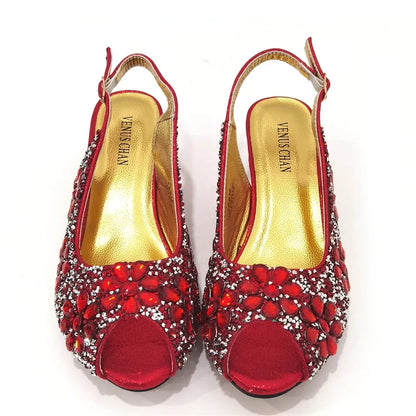 2024 Shoes and Bag for Party Wedding Plus Size Women Shoes 43 High Heels Sexy Ladies Luxery Shoes Women Dress Pumps with Purse