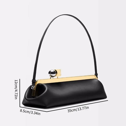 Luxury Designer Clip Handbag Purses for Ladies Long Clutch Bag with Removable Shoulder Strap Women's Fashionable Baguette Bag
