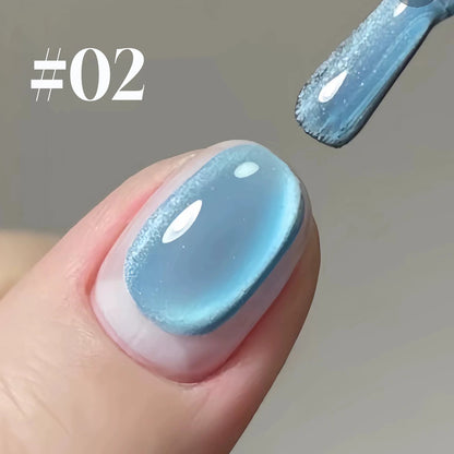 1-24pcs WS Romantic Purple Cat Eye Gel Nail Polish New Style Super Flash Versatile Whitening Purple Glass Bead Cat Nail Salon