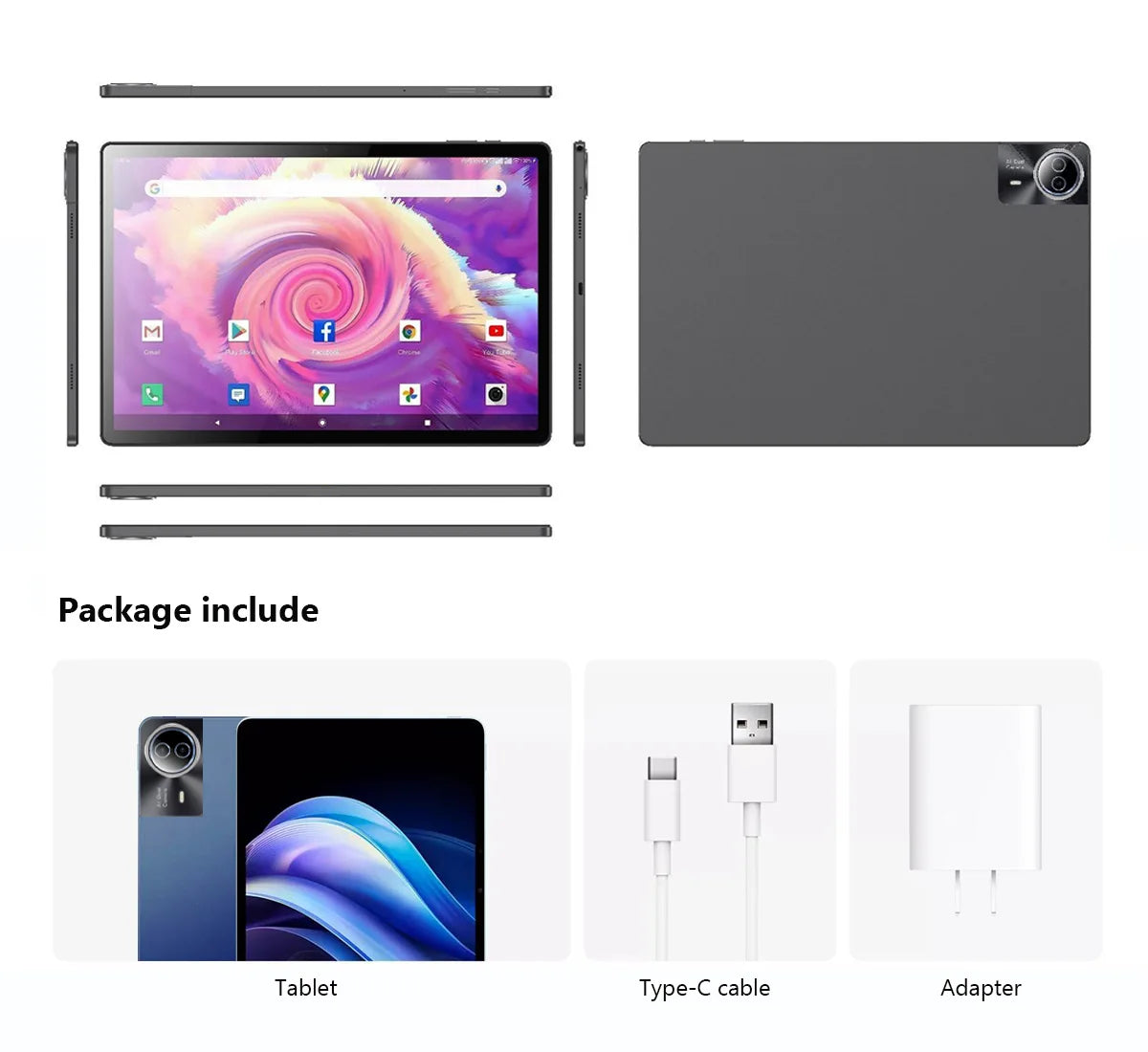 2026 Mpad15 Android 15 Tablet 14 inch Unisoc T616 Tablet PC 16GB 512GB 12000mAh Phone Call BT5.0 5G WiFi Google Play Laptop Pads