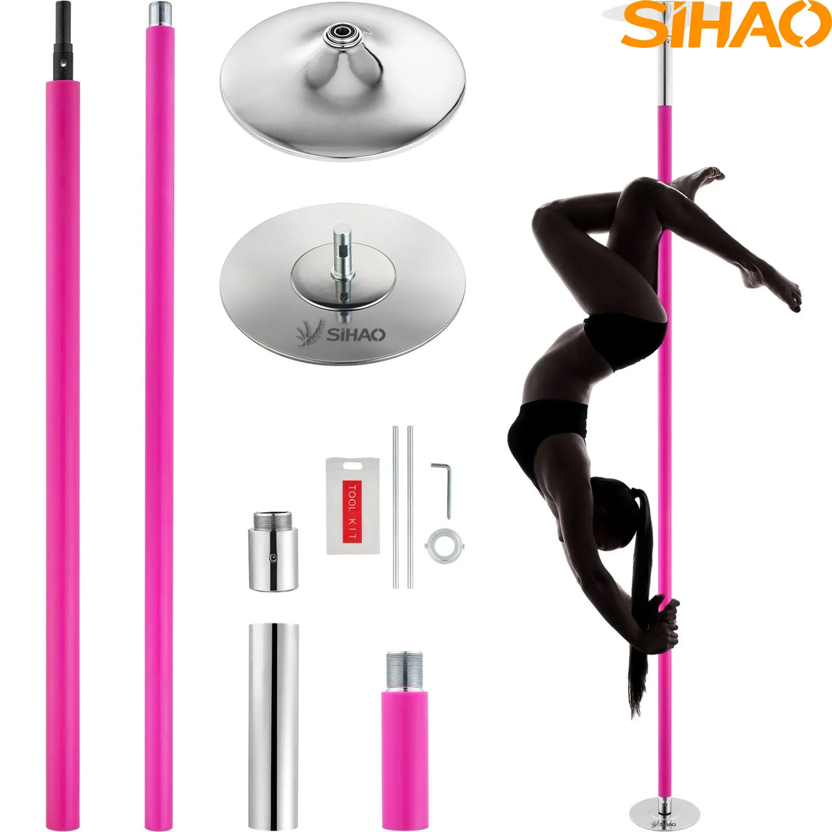 SIHAO Stainless Steel Silicone Tube Spinning  Dance Pole  — Fitness Equipment for Pole Dancing, Perfect for Home, Bar, and Gym Exercise