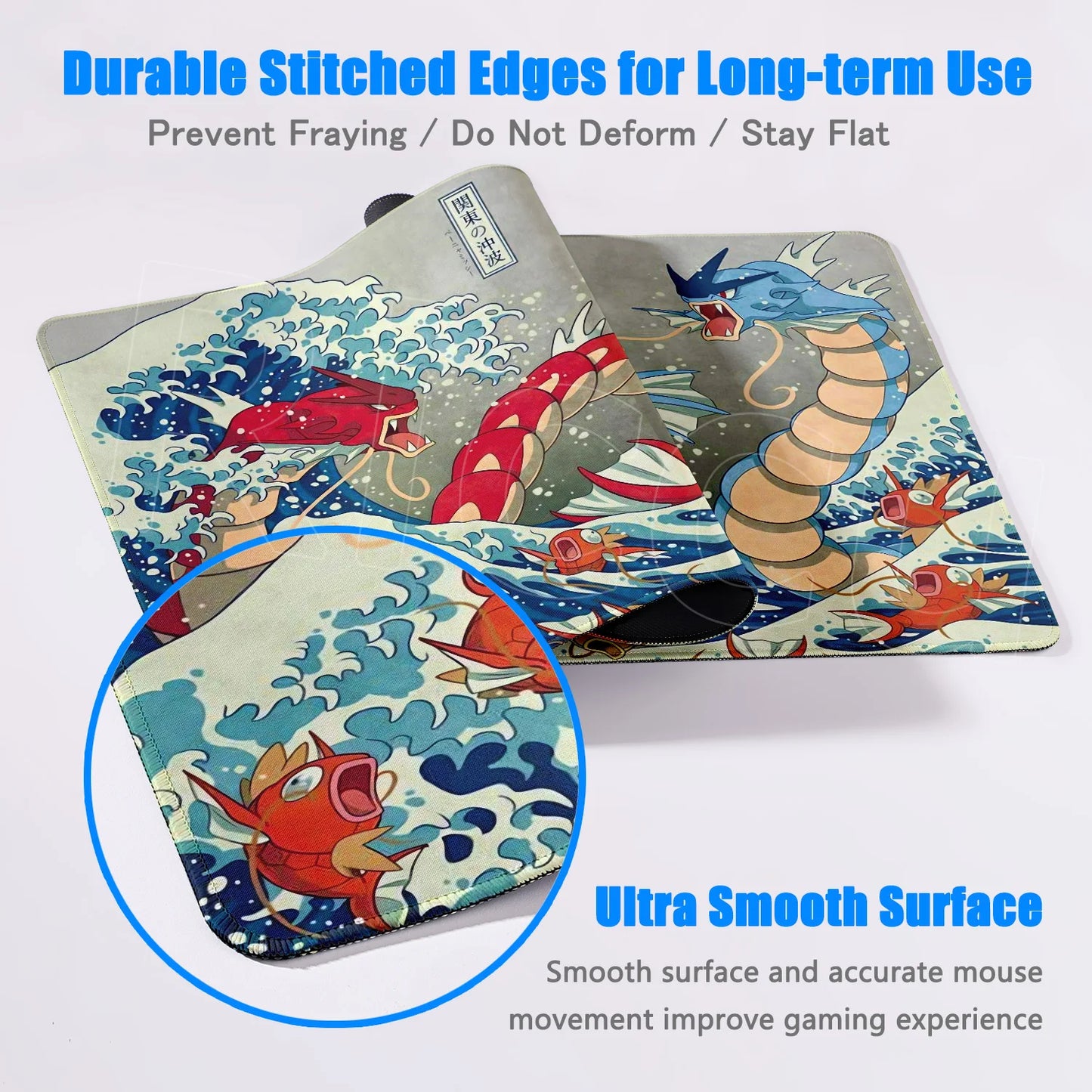 Gaming Anime P-Pokemons Gyarados Mousepad Large Non-slip Rubber Mouse Pad Gamer XXL 900x400mm Pc Keyboard Desk Mouse Mat Carpet