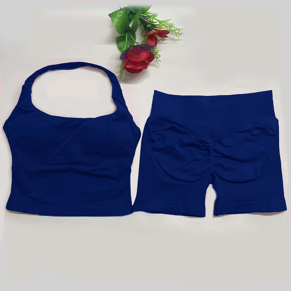 two pieces yoga outfits DF impact gym clothing fitness pants set DFNNYE woman Halter Top sports leggings Gym workout sets