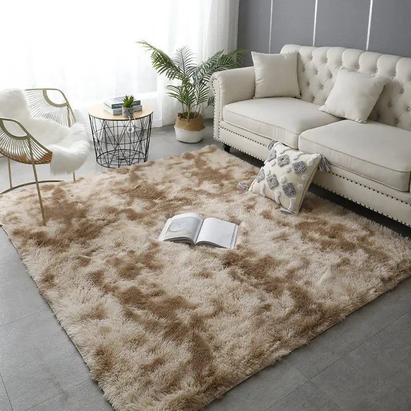 Nordic Ins Wind Tie-dye Gradual Change Silk Plush PV Plush Living Room Coffee Table Mattress Bedside Bedroom Dining Room Carpet
