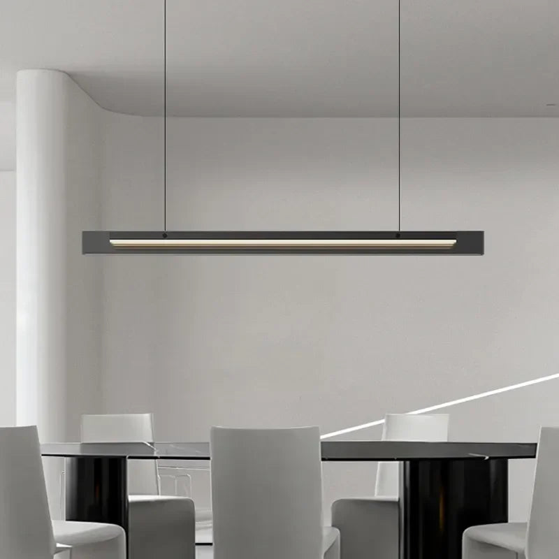 Nordic Long Glass Ceiling Chandelier Dimmable for Table Dining Room Kitchen Island Office Pendant Lights Decor Hanging Fixture