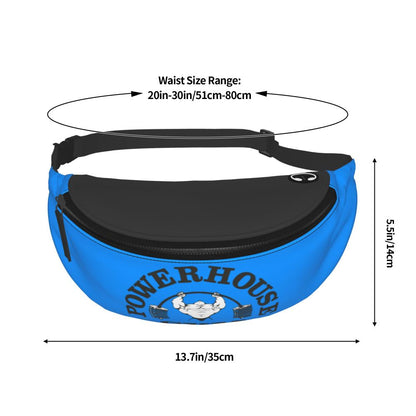 Powerhouse Gym Fanny Bag Custom Bodybuilders Fitness Crossbody Waist Pack Men Women Cycling Camping Phone Money Pouch