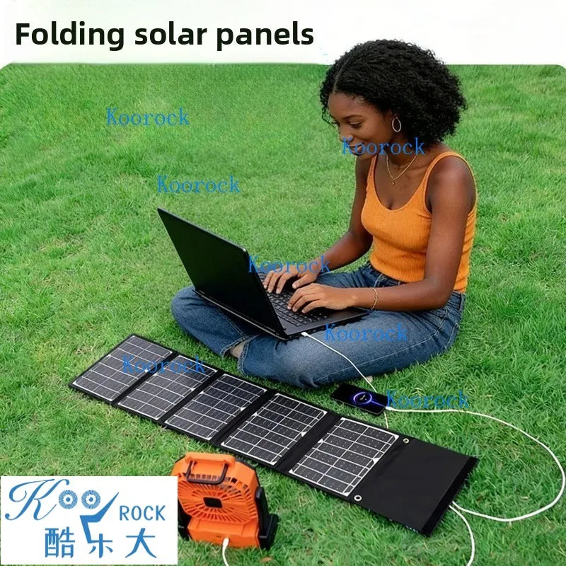 Ultra Monocrystalline Silicon Solar Panel Portable Foldable Photovoltaic Panel for Outdoor USB Charger 5V/9V for Smartphones QC