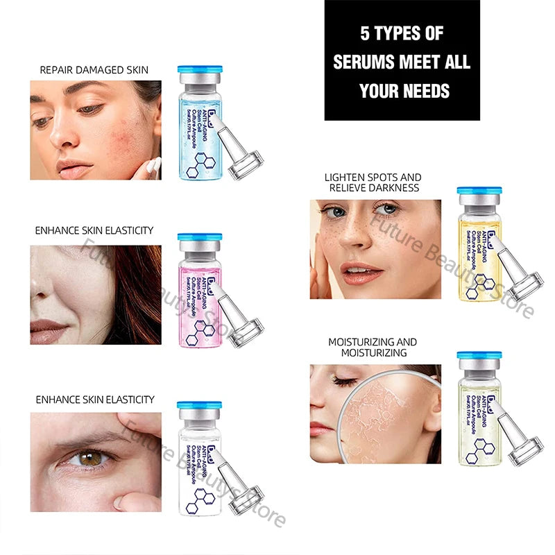 5ml Hyaluronic Acid Peptide Facial Serum BB Cream Glow Ampoule Kit Niacinamide Moisturizing Hydration Skin Rejuvenation Beauty
