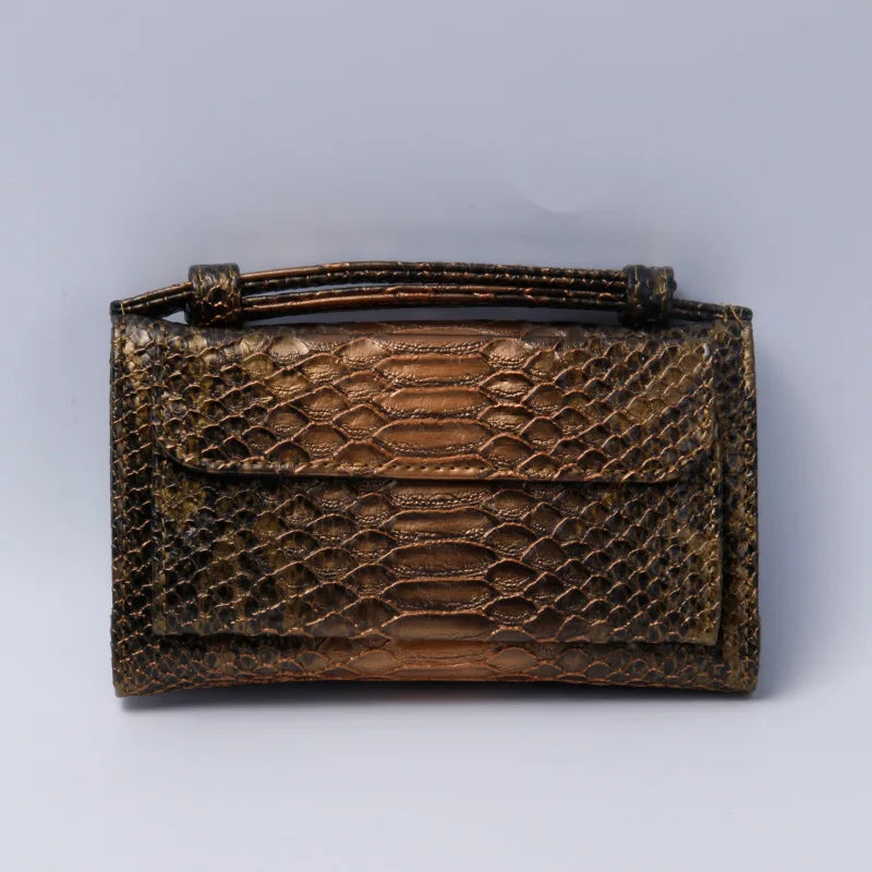 Luxury Snake Pattern Chain Flap Handbags Evening Clutches Crossbody Messenger Shoulder Bags Women Female Ladies Luxurious Purses