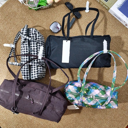 Brand Nylon Bowling Tote Bag Women Luxury Large Capacity Simple Versatile Shoulder Purse Ultralight Zipper Commuting Travel Bag