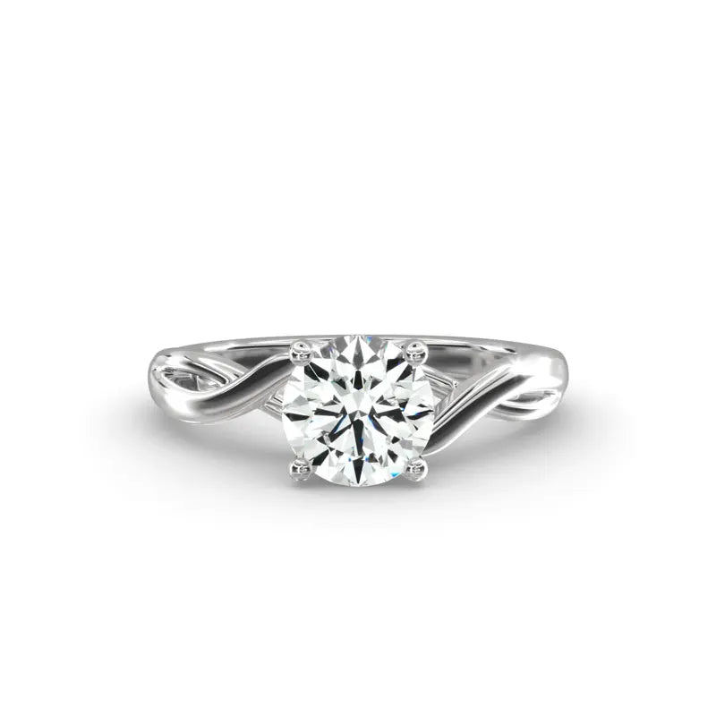 Ehhai Certified 1CT Round Moissanite Ring for Women S925 Sterling Silver Twist Rings Wedding Engagement Rings Fine Jewelry Gifts