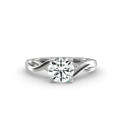 Ehhai Certified 1CT Round Moissanite Ring for Women S925 Sterling Silver Twist Rings Wedding Engagement Rings Fine Jewelry Gifts