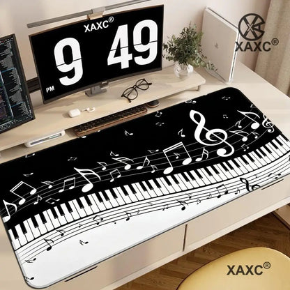 Music symbol and piano design Mouse Pad Large Computer Office Table Mats Rubber Anti-slip Gaming Keyboard Long Desk Pad HYBXXC