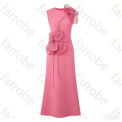 Customized Black Exquisite Evening Dress Flower Beading Ruched A-line Sleeveless Bespoke Occasion Gown Midi Dresses Party Gowns