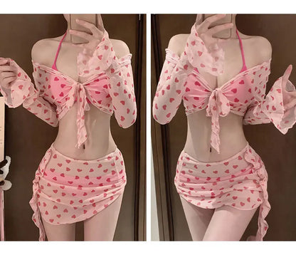 Solid Cute Women Checkered Bikini: Flattering, Slimming  High-Cut Two-Piece Bikini Hot Vacation Swimming Beach