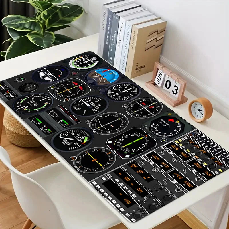 Brand Airplane Cockpit Mouse Pad Large Gaming Desk Mat Rubber Non-Slip Wear-Resistant Precise Tracking PC Student Office
