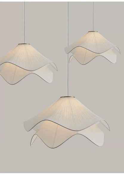 Nordic Minimalist Wabi Sabi Creamy Wind Fabric Chandelier Living Dining Room Bedroom Pendant Lights Home Hanging Lamp Fixture