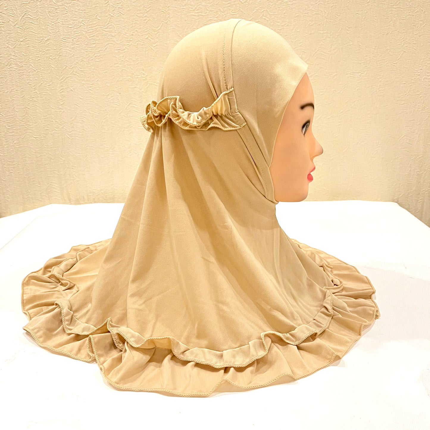 H361 Beautiful Fit 3-6 Years Old Girls Cute Hijab Head Scarf With Crinkles Baby Muslim Shawl Turban Caps