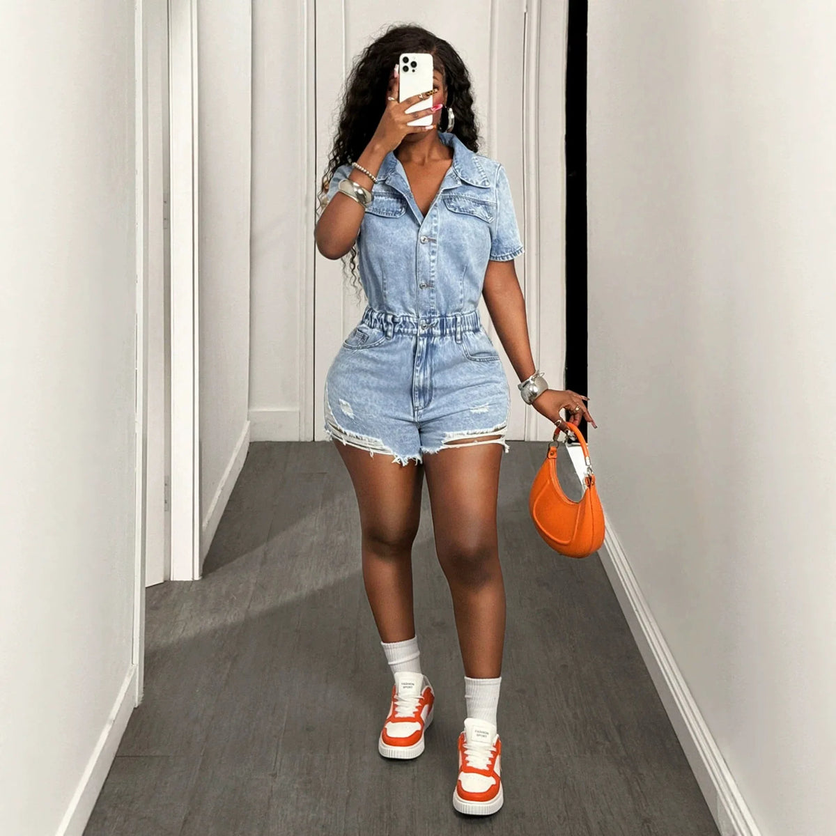 Jumpsuits Women Denim One Piece Shorts Overalls Short Pants Tight Waist Rompers Y2k Streetwear Jumpsuit Casual Work 2026 Summer
