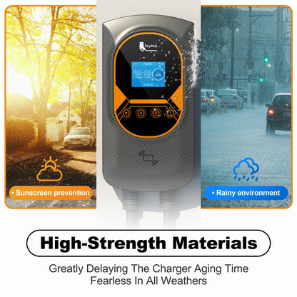 Feyree EV Charging Station 32A Electric Vehicle Car Charger EVSE Wallbox Wallmount 7.6/11/22KW Type2 Cable IEC62196 APP Control