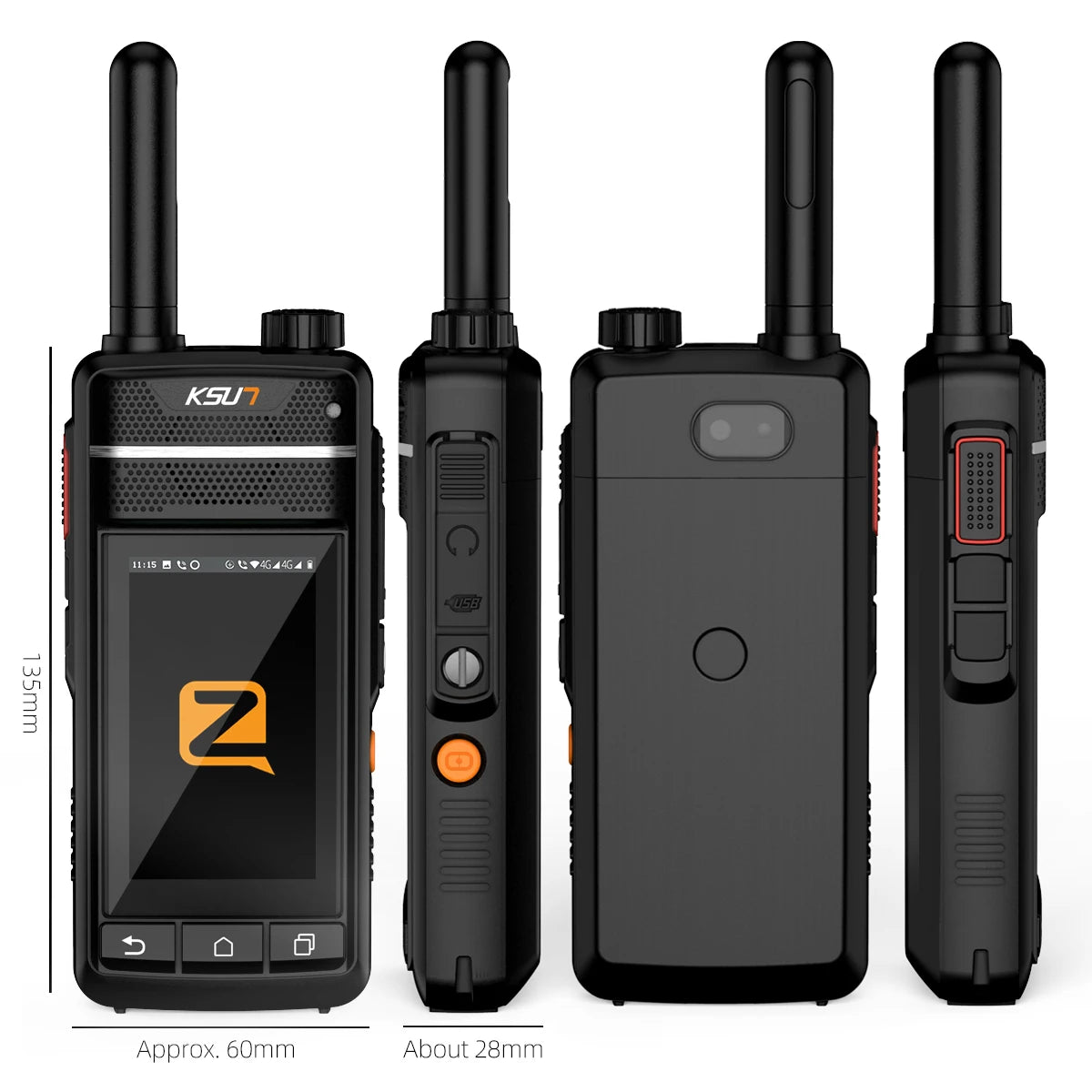 Global POC Walkie Talkie Compatible Zello Visual Walki Talki Wifi GSM Blue Tooth NFC GPS FM Radio Smart Walkie Talkie KSUT ZL2