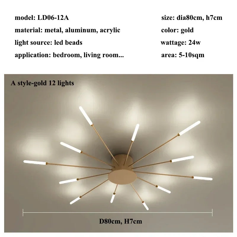 Modern Firework s Led Ceiling Lamp Creativity Living Dining Room Ceiling Chandelier Home Lighting Bedroom Light Luster Luminaire