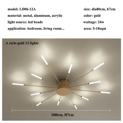 Modern Firework s Led Ceiling Lamp Creativity Living Dining Room Ceiling Chandelier Home Lighting Bedroom Light Luster Luminaire