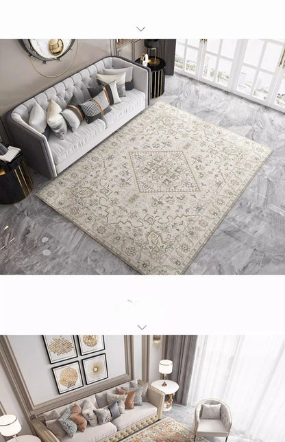 American Retro Style Rugs for Bedroom Large Area Living Room Decoration Anti-slip Carpet Washable Lounge Floor Mat Home Soft Rug