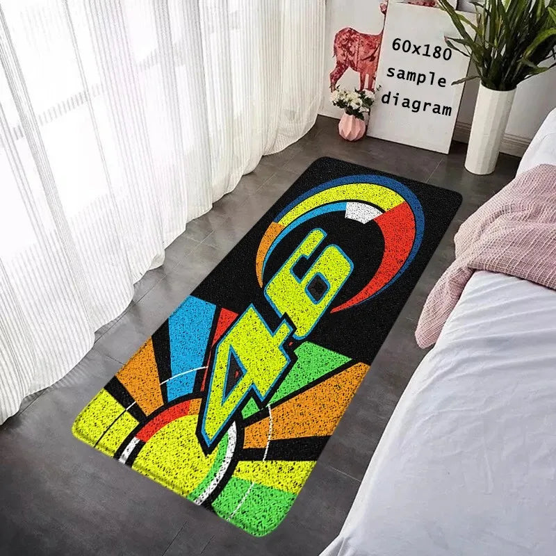 Valentino Rossi 46 The Doctor Runner Rug MotoGP Themed Non Slip Long Floor Mat for Bedroom Living Room