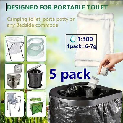 1-100 Pieces Portable Toilet Absorbent Gel, Camping Toilet Gel Powder, Odor-Control Urine Liquid Waste Gel, Eco Absorbent Gel.