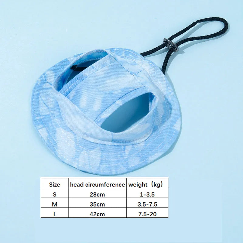 Pets Hat with Ear Holes Adjustable Baseball Cap for Medium Small Dogs Summer Dye Cats Sun Cap Pet Outdoor Hat Pet Supplies