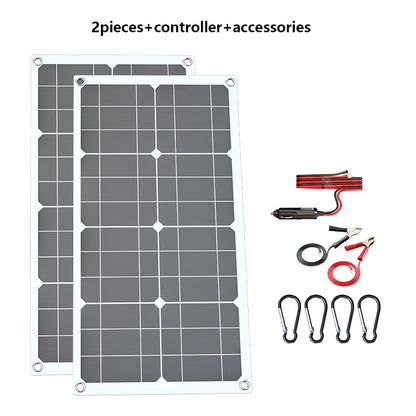 600W Solar Panel Kit 12V/18V with Controller - Portable High-Efficiency Charger for Camping RV Phone Power Station Off-Grid