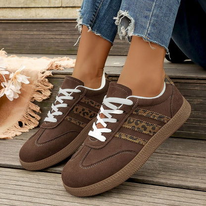 Women Sneakers Brand Classical Outdoor Casual Shoes Luxury Designer Leopard Print Comfort Large Size Flat Shoes Zapatos De Mujer
