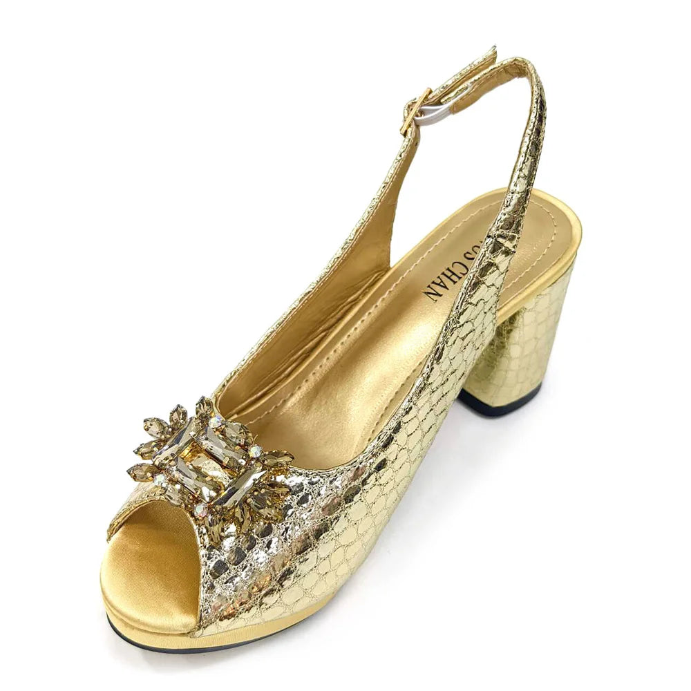 2024 Italian Design Rhinestone-encrusted Ladies Party Shoes And Special Bag High Heels And Dual Purpose Bag Women's Shoes