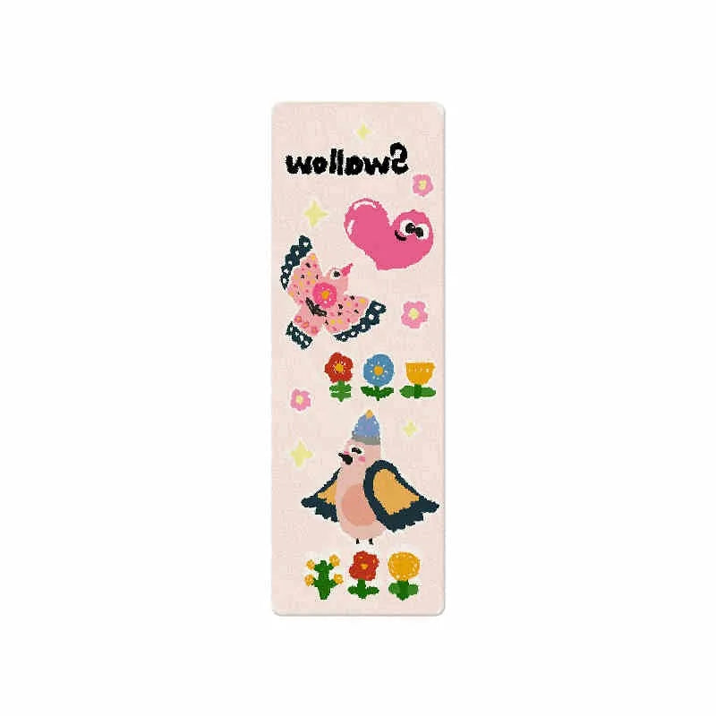 VIKAMA Cute Girly Shag Rugs - Cartoon Patchwork Checkered Carpet for Live Room Decor,Ultra Soft Plush Area Rug for Girl Bedroom